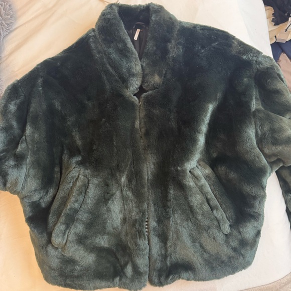 Free People Green Fur Coat - Picture 3 of 5